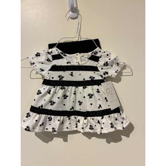 NWT Rachel Zoe Black & White Floral Outfit - 0-3M - Picture 1 of 4